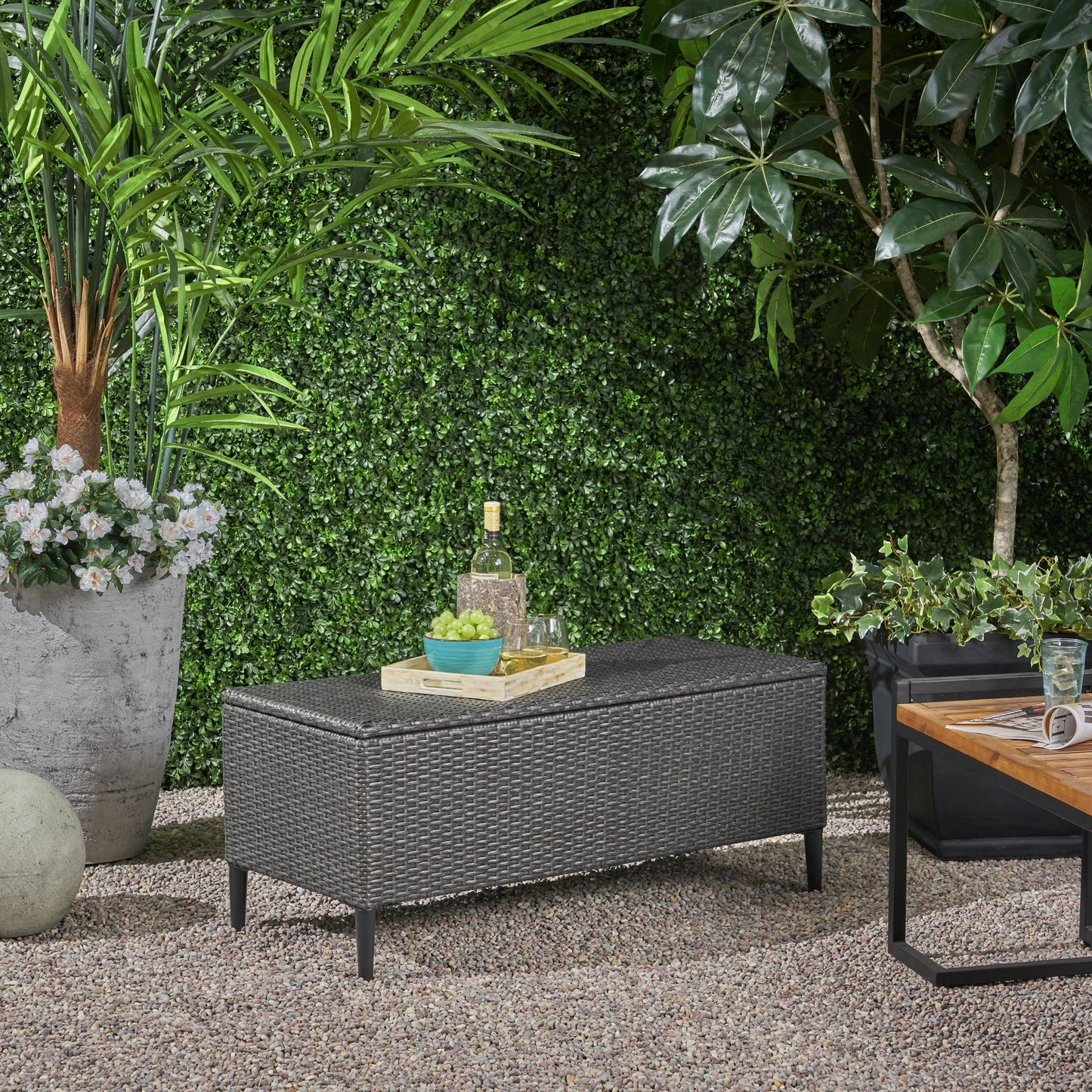 Rupert - Storage Unit Resin Wicker Outdoor Storage - Gray