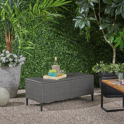 Rupert - Storage Unit Resin Wicker Outdoor Storage - Gray