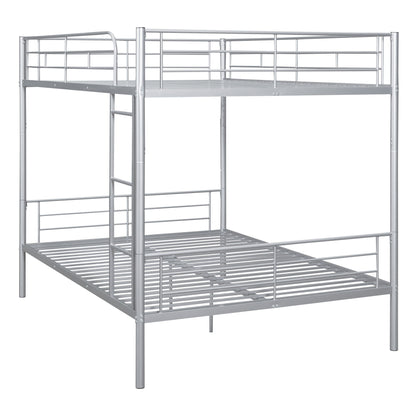 Full Over Full Metal Bunk Bed - Sliver