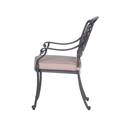 Patio Outdoor Aluminum Dining Armchair With Cushion (Set of 2) - Spectrum Sand