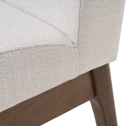 Contemporary Fabric Dining Chairs (Set of 2) - Light Beige / Walnut