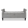 Jacqueline - Tufted Roll Arm Storage Bench - Opal Gray