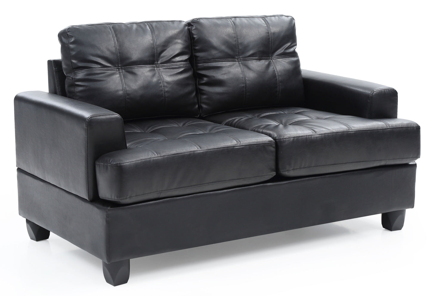 Stylish Transitional Loveseat For Two - Black