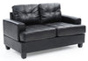 Stylish Transitional Loveseat For Two - Black