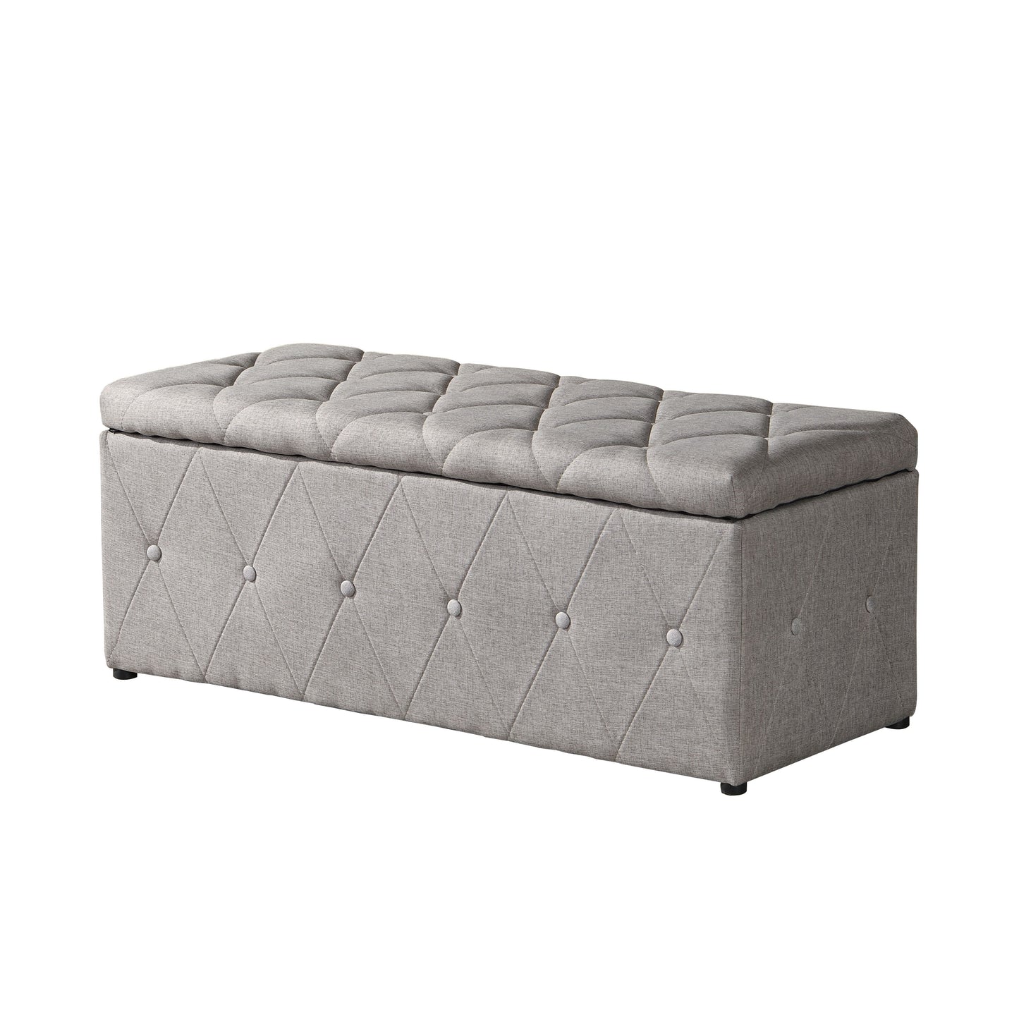Rectangular Storage Ottoman Linen With 2 Set Ottomans - Beige
