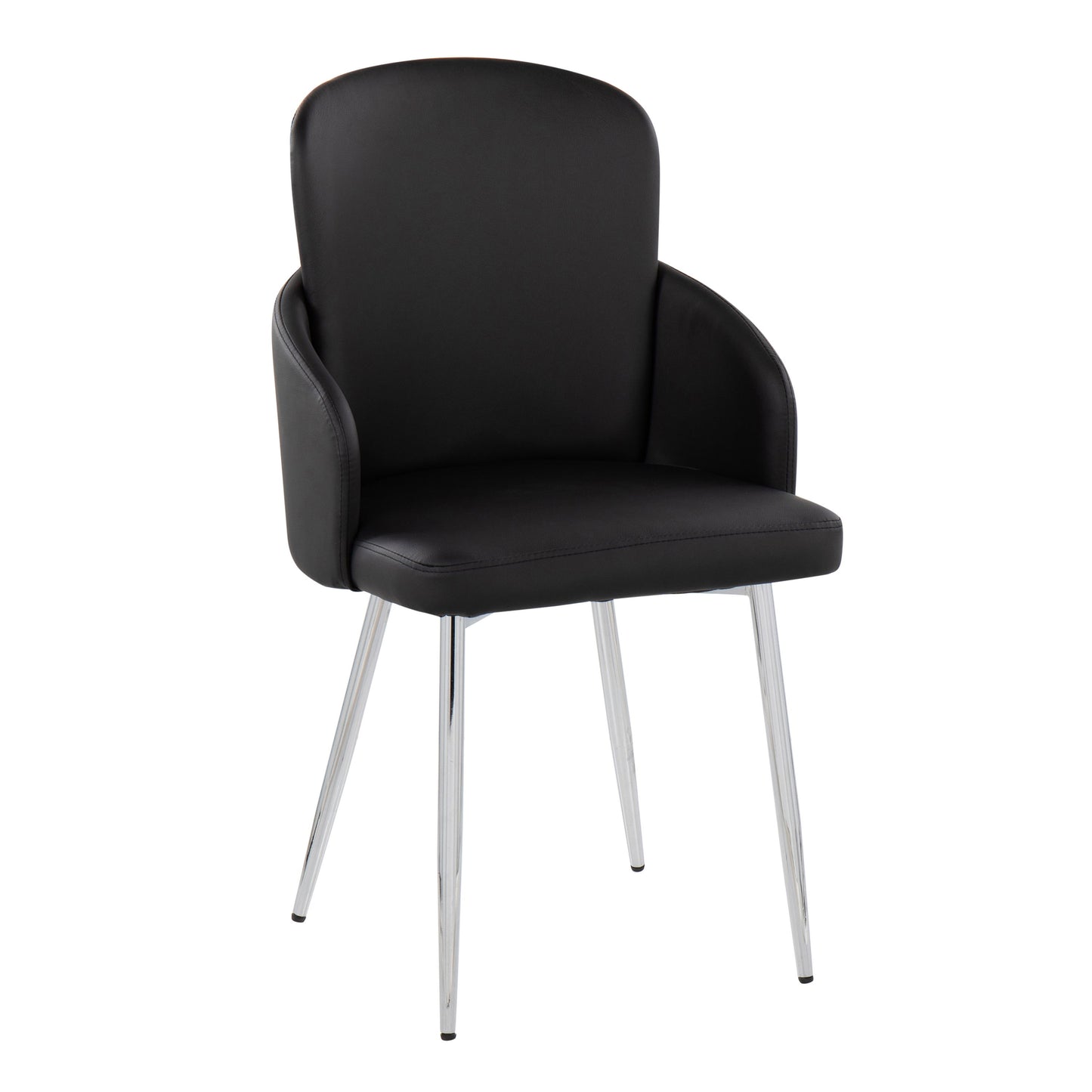 Dahlia - Contemporary Dining Chair (Set of 2) - Chrome / Black