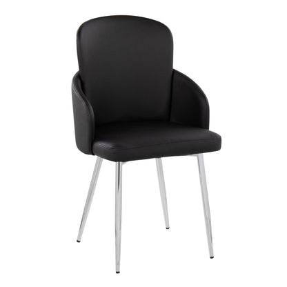 Dahlia - Contemporary Dining Chair (Set of 2) - Chrome / Black