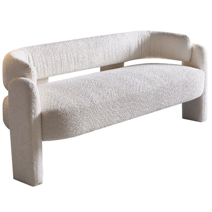 Boucle Upholstery Modern Sofa For Living Room - Beige