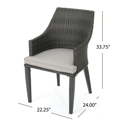 Hillhurst - Outdoor Chair, Comfortable Rattan With Weather Resistant Cushion (Set of 2) - Gray