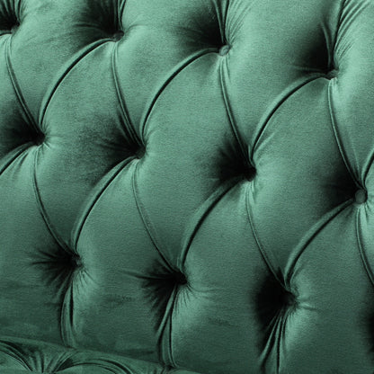 Comfy 3 Seat Sofa With Wooden Legs, For Living Room And Study - Emerald