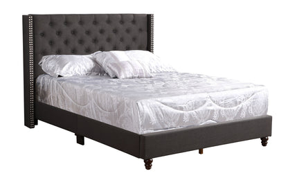King Upholstered Transitional Bed - Black