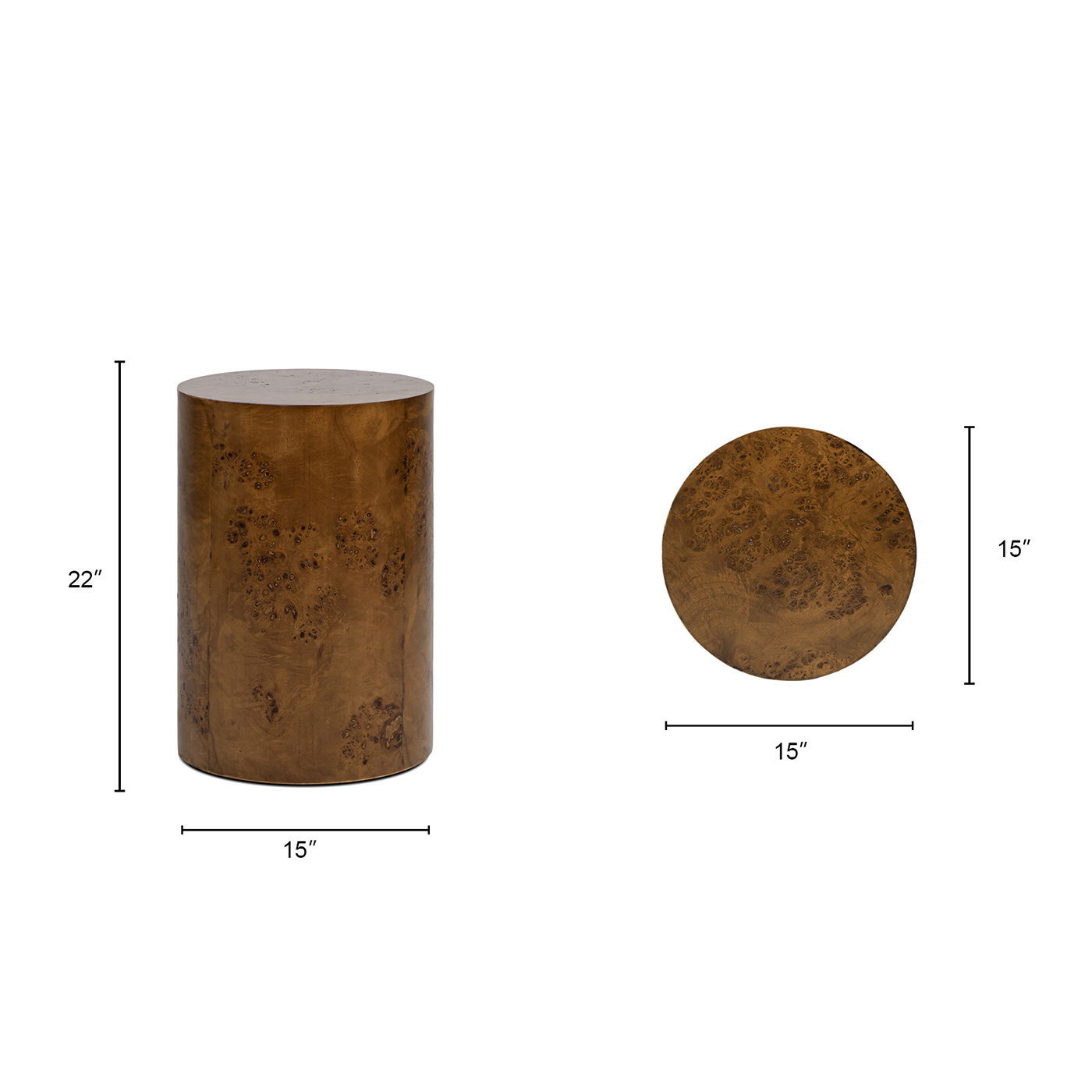 Nebula - Accent Pillar Side Table - Medium Brown