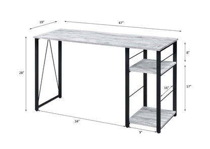 Vadna - Writing Desk - Antique White / Black