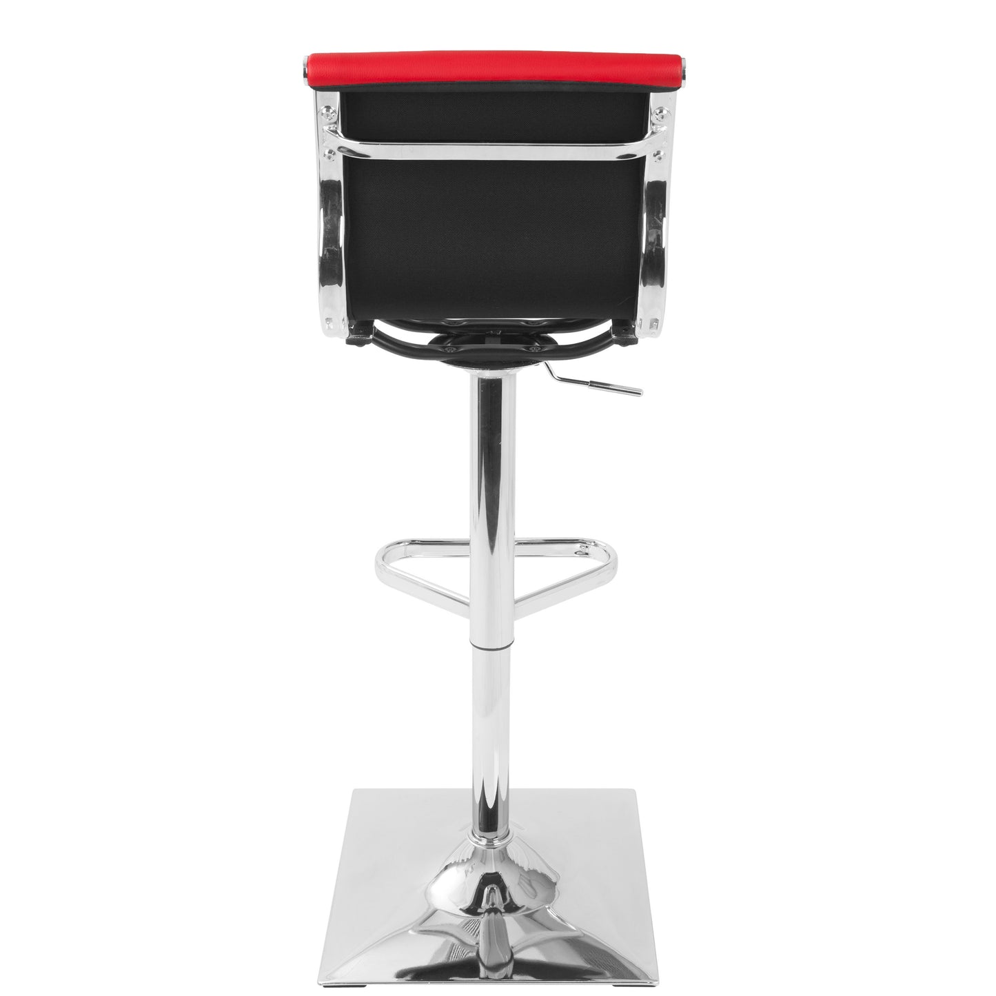Masters - Contemporary Adjustable Barstool With Swivel - Red