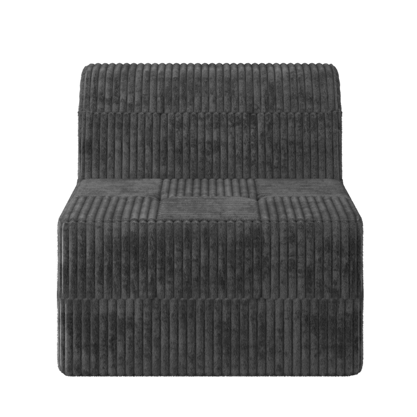 Modern Minimalist Style Corduroy Single Seat Sofa Comfy Sleeper Sofa For Living Room And Bedroom Space Efficient Design - Gray
