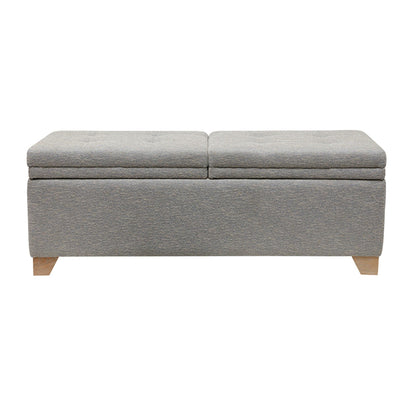 Soft Close Storage Bench Hued Solid Wood - Gray Multi
