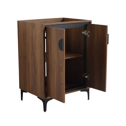 Modern Bathroom Vanity Storage Cabinet With Soft Closing Doors And Construction - Brown