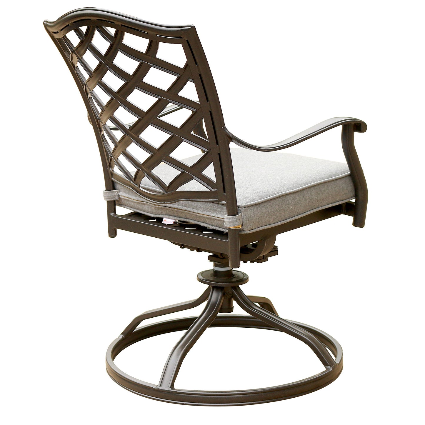 Outdoor Patio Aluminum Swivel Rocker Dining Chair With Cushion (Set of 2) - Cast Slate