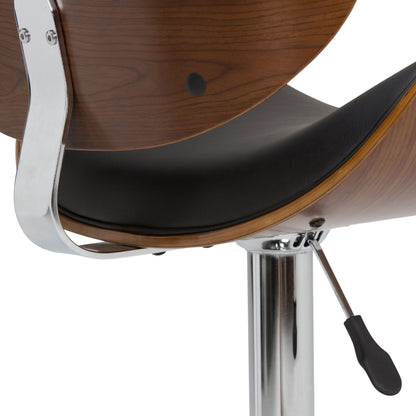 Marana - Bentwood Adjustable Swivel Bar Stool - Black