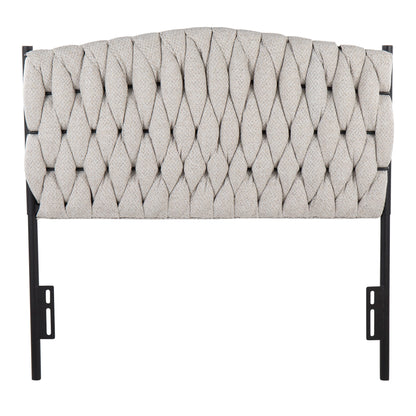 Braided Matisse - Twin Size Headboard - Black / Cream