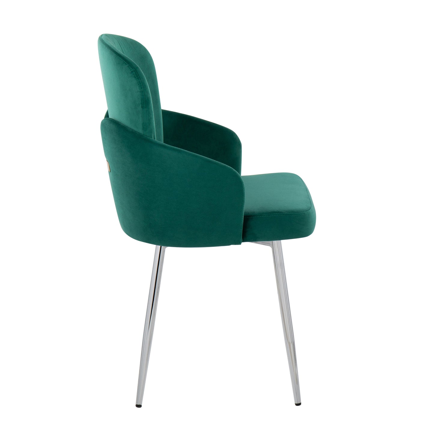 Dahlia - Contemporary Dining Chair (Set of 2) - Chrome / Green