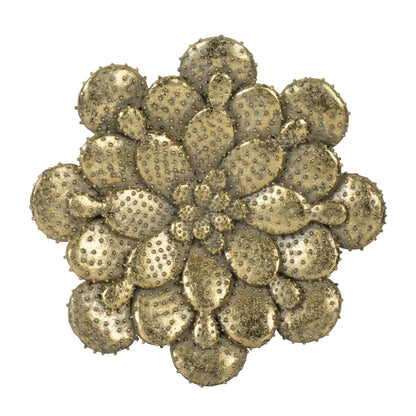 3 Piece Succulent Wall Plaque - Gold