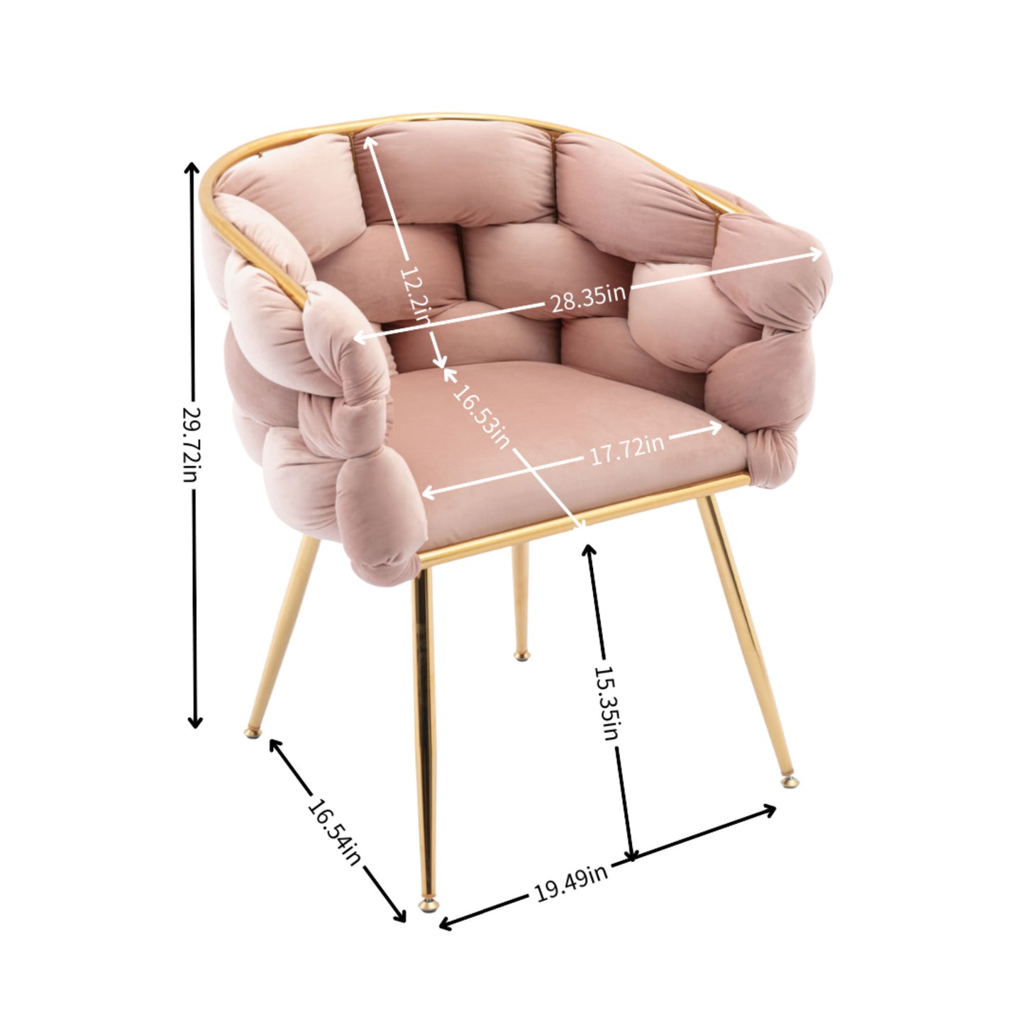 Luxury Modern Simple Leisure Velvet Single Sofa Chair Bedroom Lazy Person Household Dresser Stool Manicure Table Back Chair - Pink
