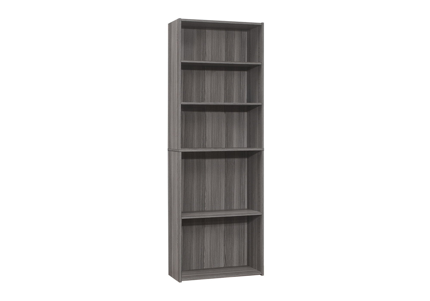 Bookshelf, Bookcase, 6 Tier, For Office, Transitional - Gray