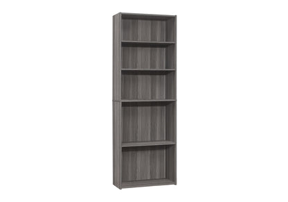 Bookshelf, Bookcase, 6 Tier, For Office, Transitional - Gray
