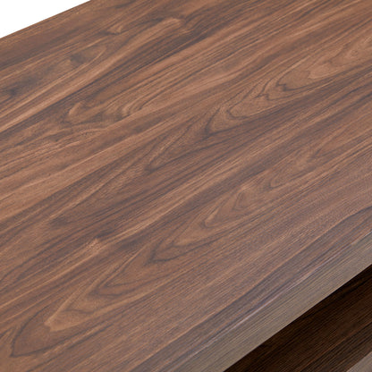 Modern Minimalist Rectangular Coffee Table Measuring Embodies The Simple Charm Of Mid Century Aesthetics, Adding A Touch Of Elegance To Your Living Room - Walnut