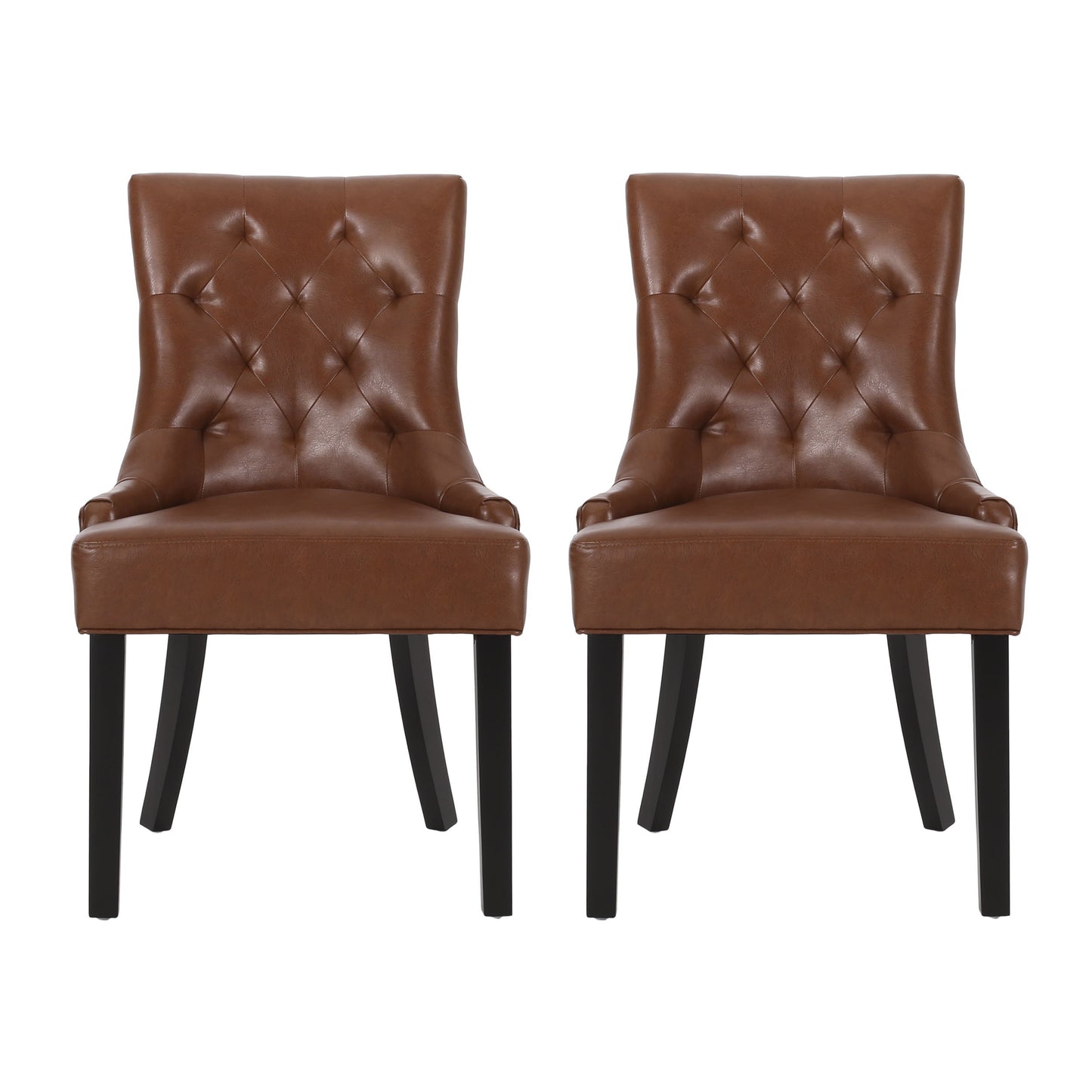 Cheney - Contemporary Dining Chair (Set of 2) With Tufted Design - Light Brown