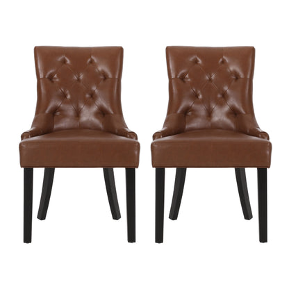 Cheney - Contemporary Dining Chair (Set of 2) With Tufted Design - Light Brown