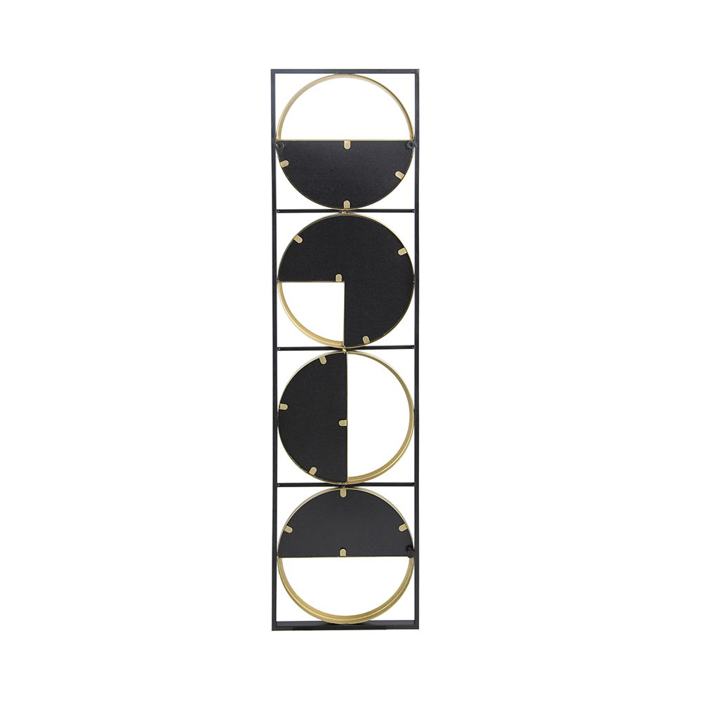 Eclectic Styling Metal Beaded Wall Mirror With Contemporary Design For Bedroom, Liveroom - Golden Black