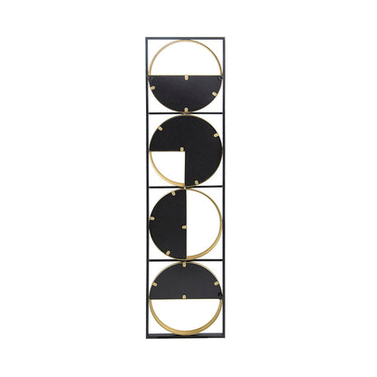 Eclectic Styling Metal Beaded Wall Mirror With Contemporary Design For Bedroom, Liveroom - Golden Black