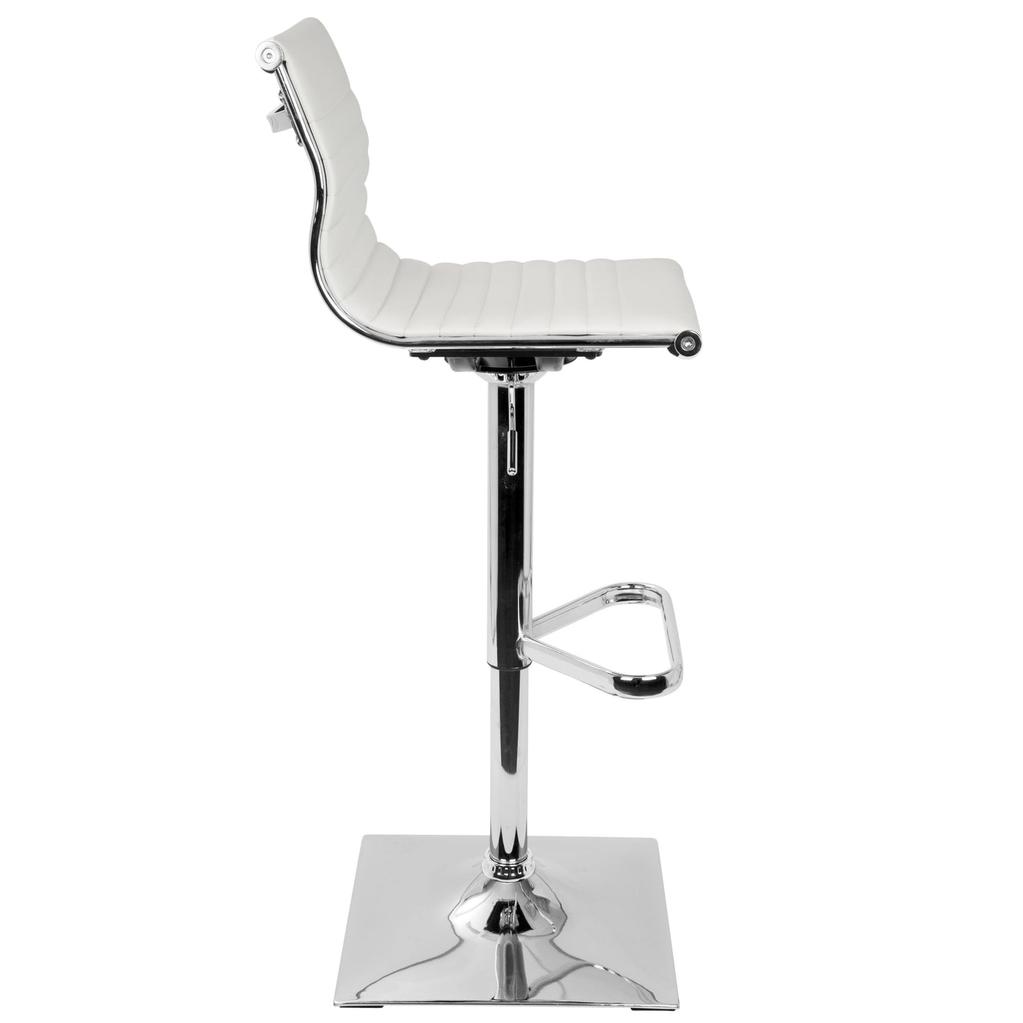 Masters - Contemporary Adjustable Barstool With Swivel - White