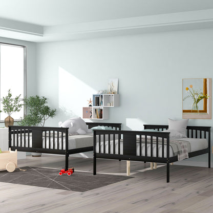 Full Over Full Bunk Bed With Ladder For Bedroom - Espresso