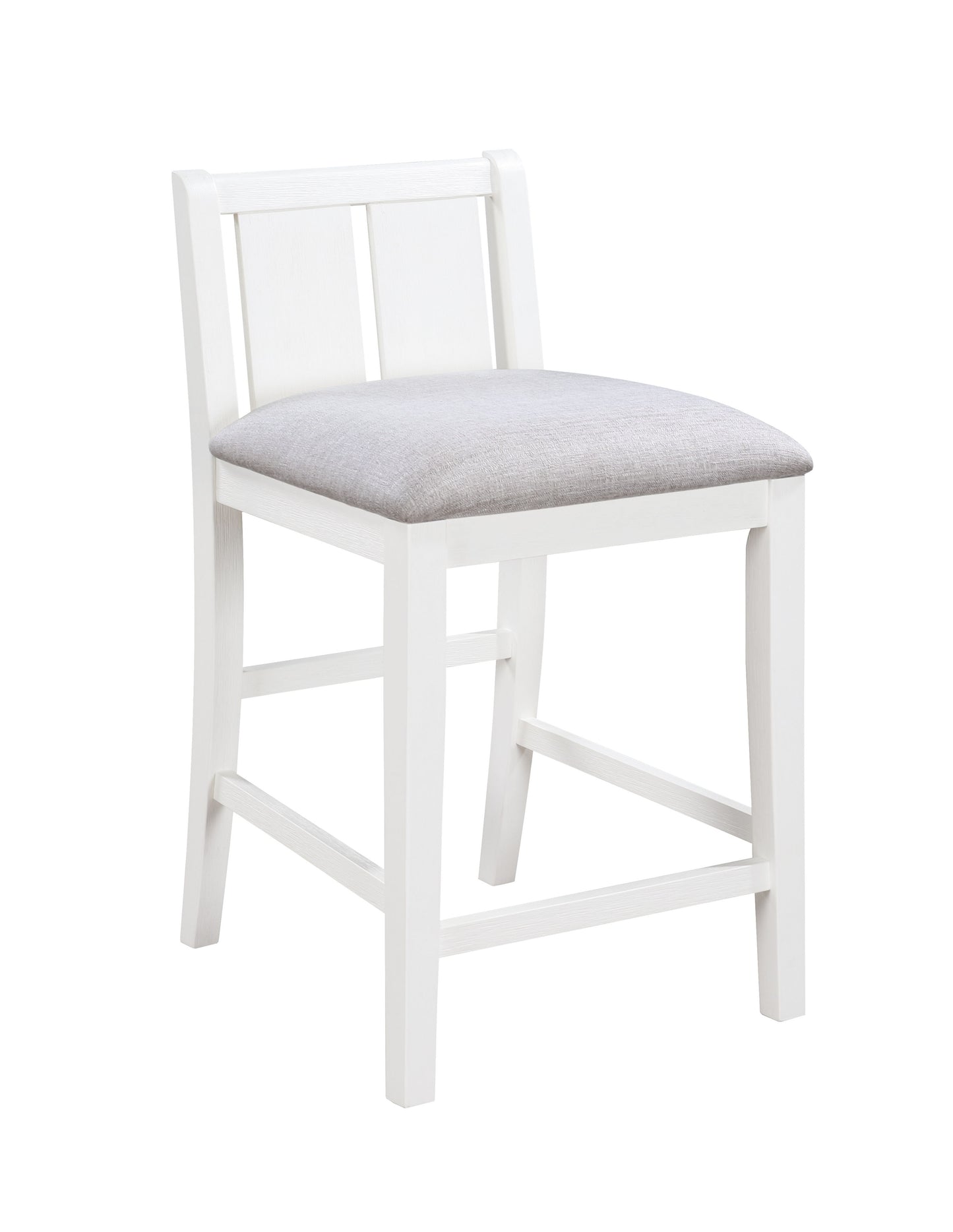 Graham - 3 Piece Small Space Counter Height Dining Table With Shelves And 2 Chairs (Set of 3) - White Finish