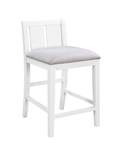 Graham - 3 Piece Small Space Counter Height Dining Table With Shelves And 2 Chairs (Set of 3) - White Finish