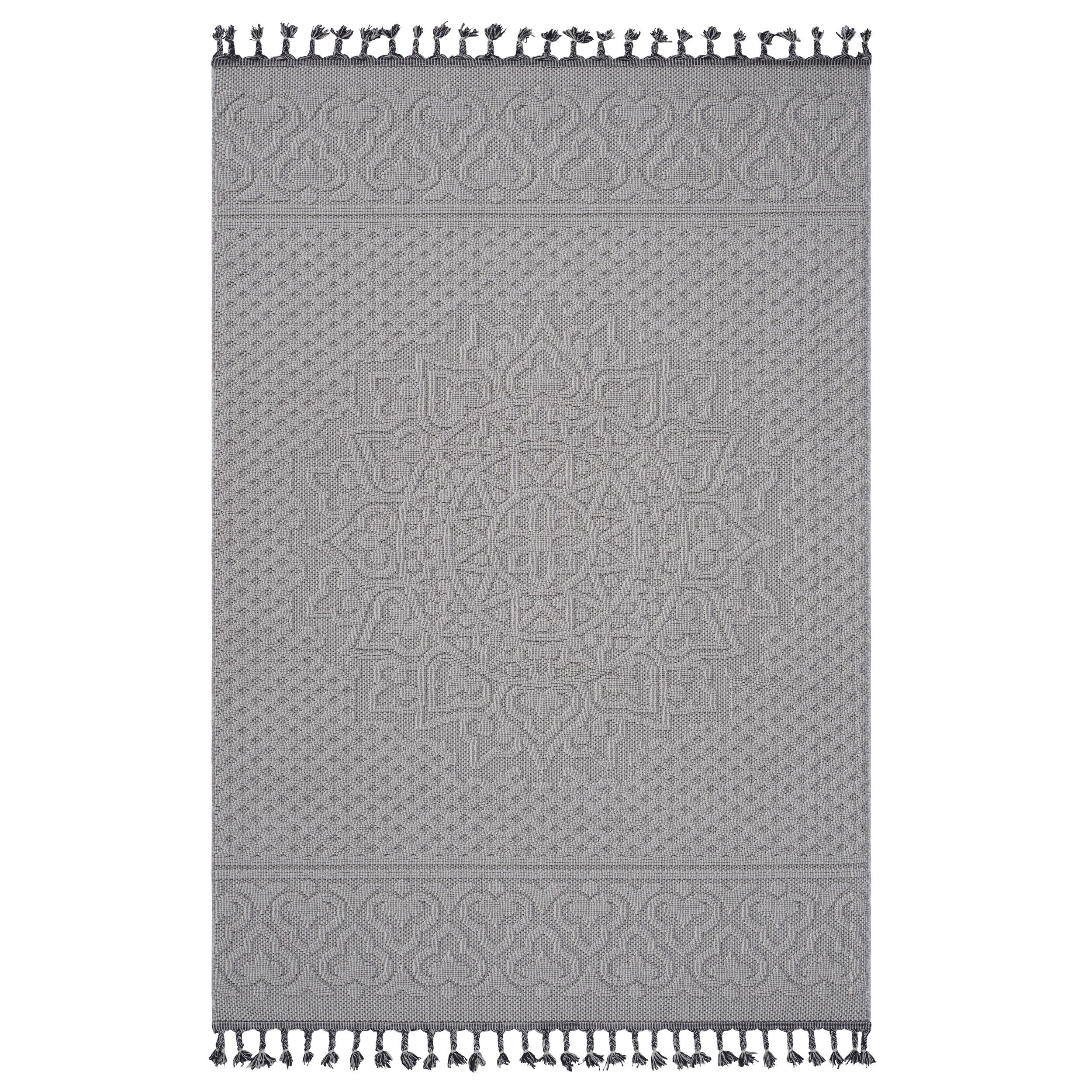 Guros - 6' X 9' Medallion Indoor / Outdoor Area Rug - White / Ivory