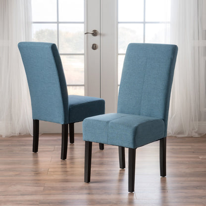 Pertica - Dining Chair, Upholstered Armless Chairs (Set of 2) - Blue