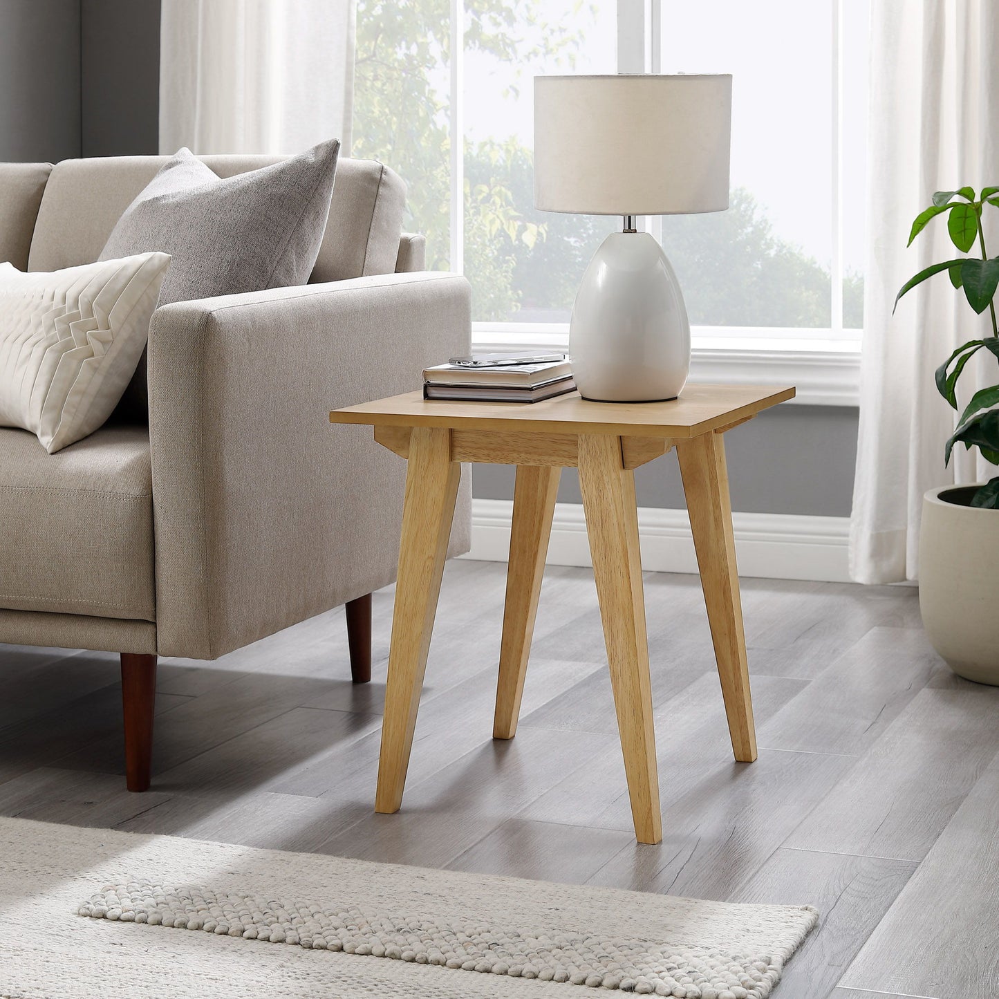 Japandi - Minimal Solid Wood Side Table - English Oak