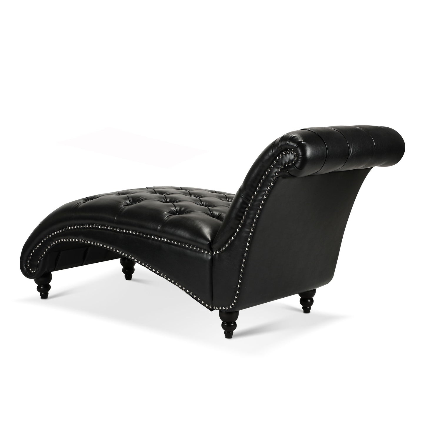 Tufted Armless Chaise Lounge - Black
