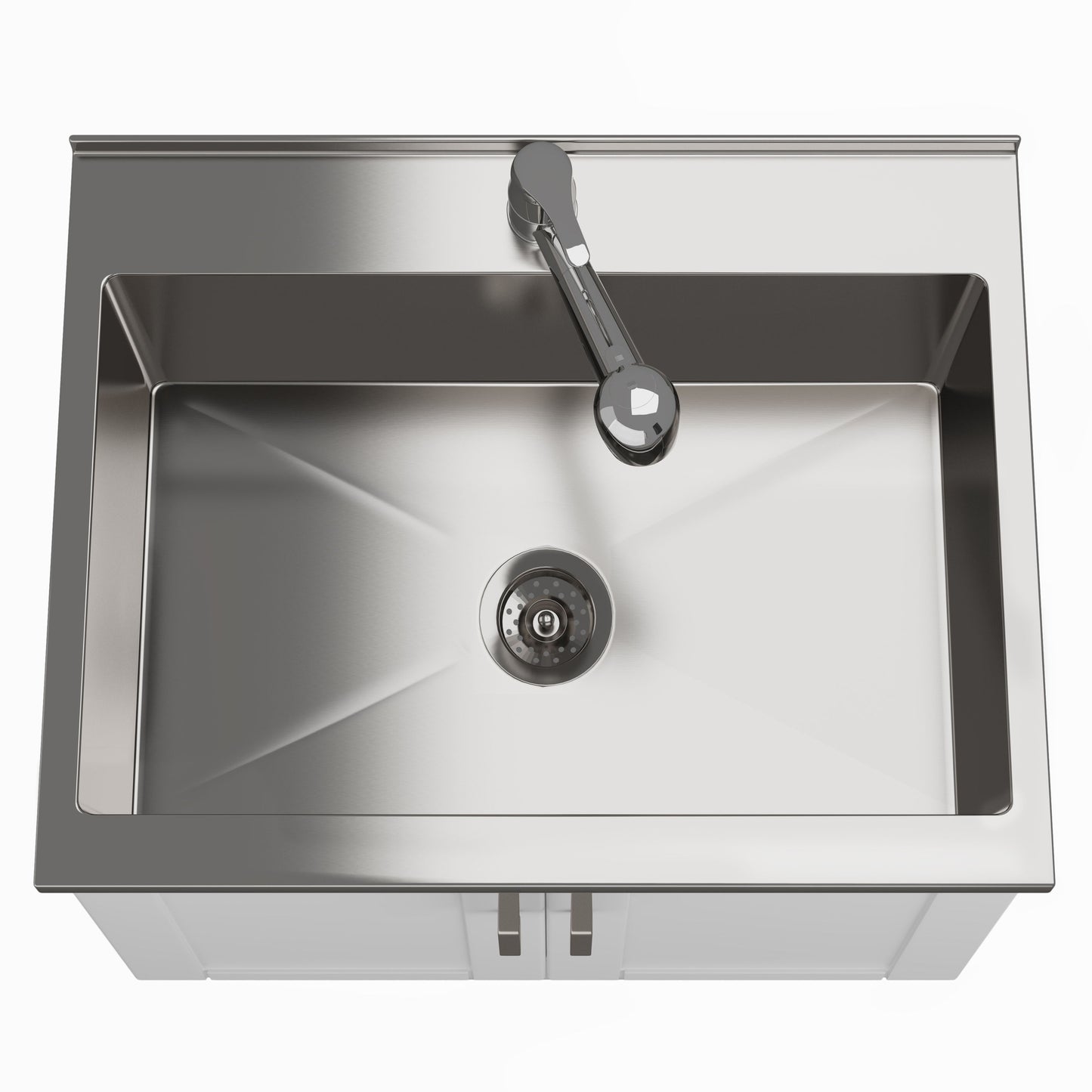 Kyle - Laundry Cabinet &Faucet And Stainless Steel Sink - White
