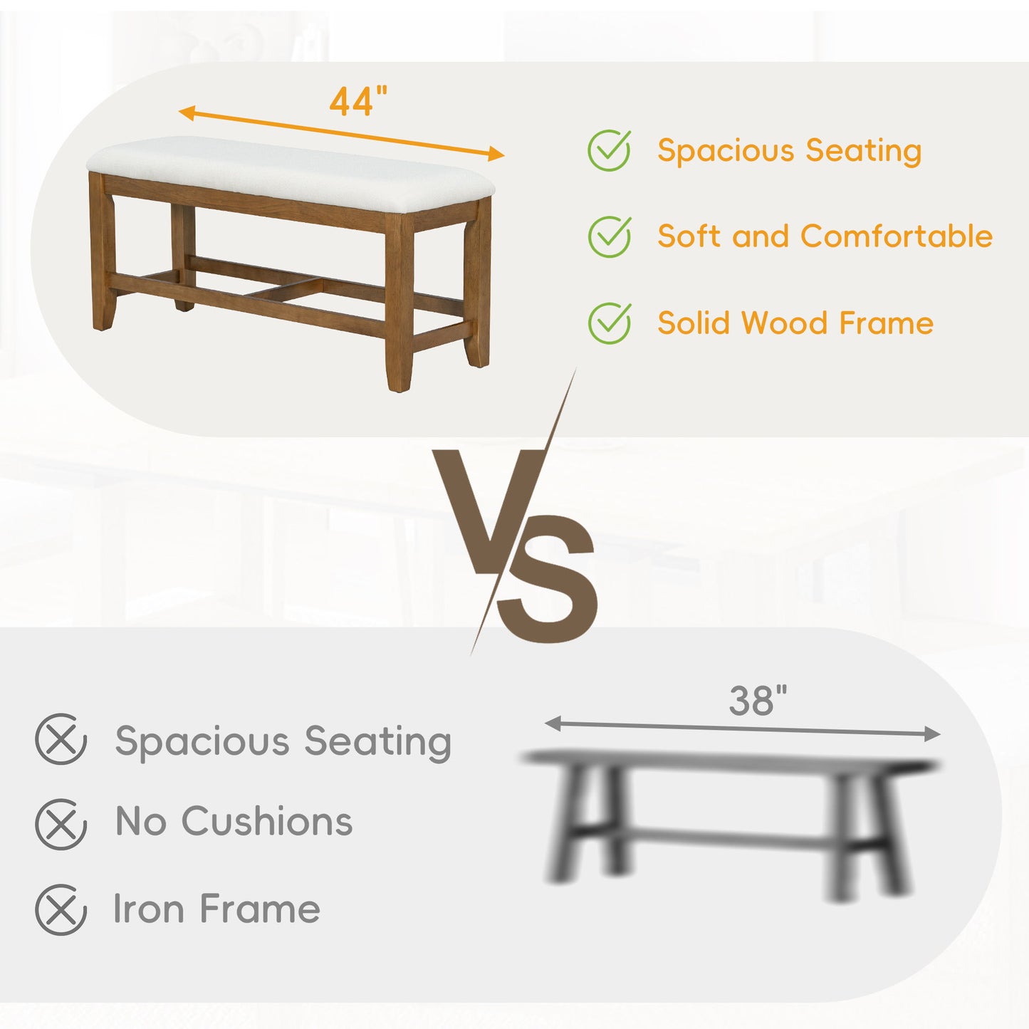 Topmax - 6 Piece Farmhouse Extendable Dining Table Set Trestle Kitchen Table Set With Removable Leaf And Upholstered Dining Chair And Bench For Dining Room - Dark Brown
