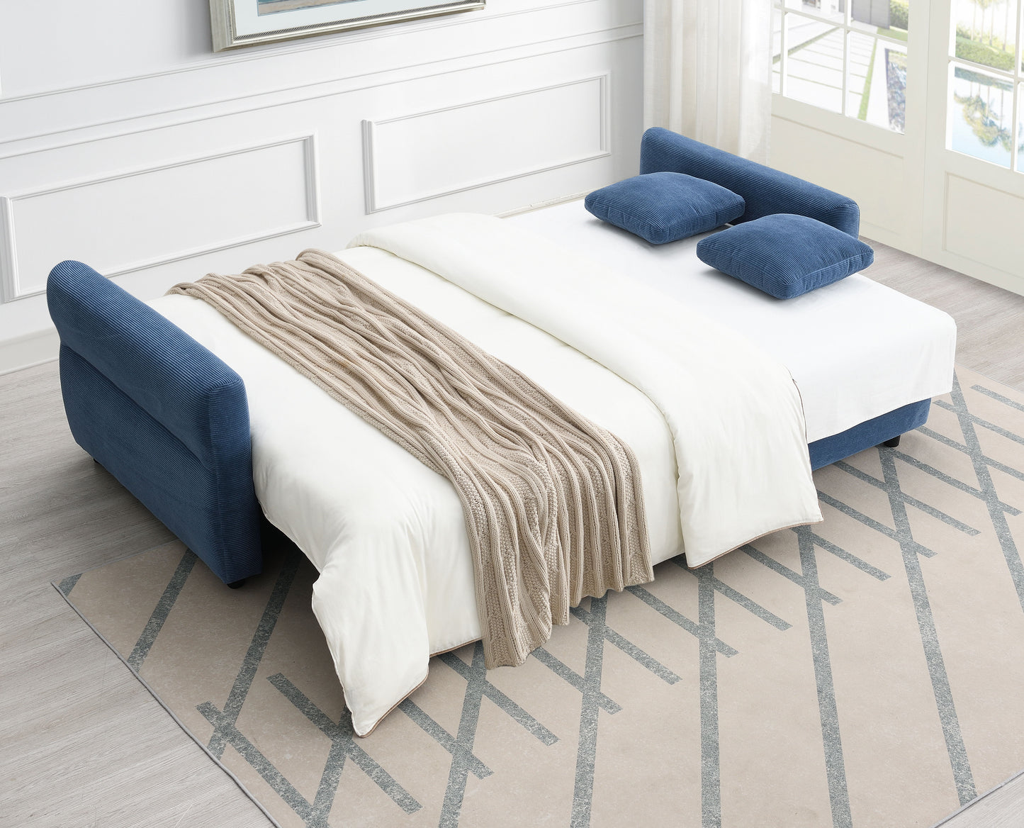 Haran - Pull Out Sleeper With Storage - Blue