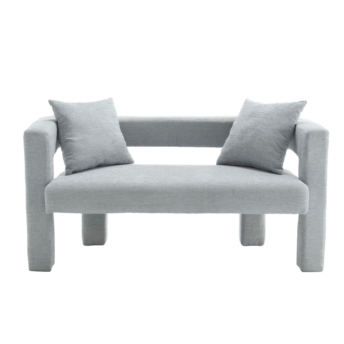 Modern Loveseat Sofa, Comfy Upholstered 2 Seater Sofa - Mint Green