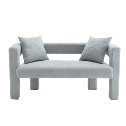 Modern Loveseat Sofa, Comfy Upholstered 2 Seater Sofa - Mint Green