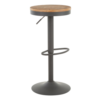 Dakota - Industrial Adjustable Barstool (Set of 2) - Gray