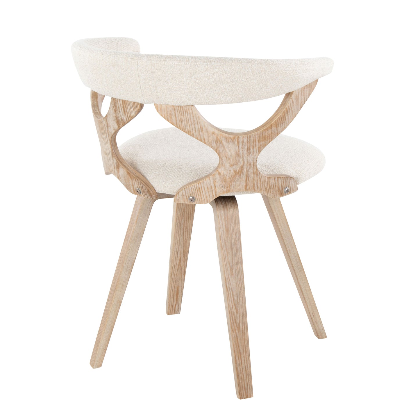 Gardenia - Mid-Century Modern Dining / Chair - White Washed / Cream