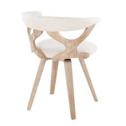 Gardenia - Mid-Century Modern Dining / Chair - White Washed / Cream